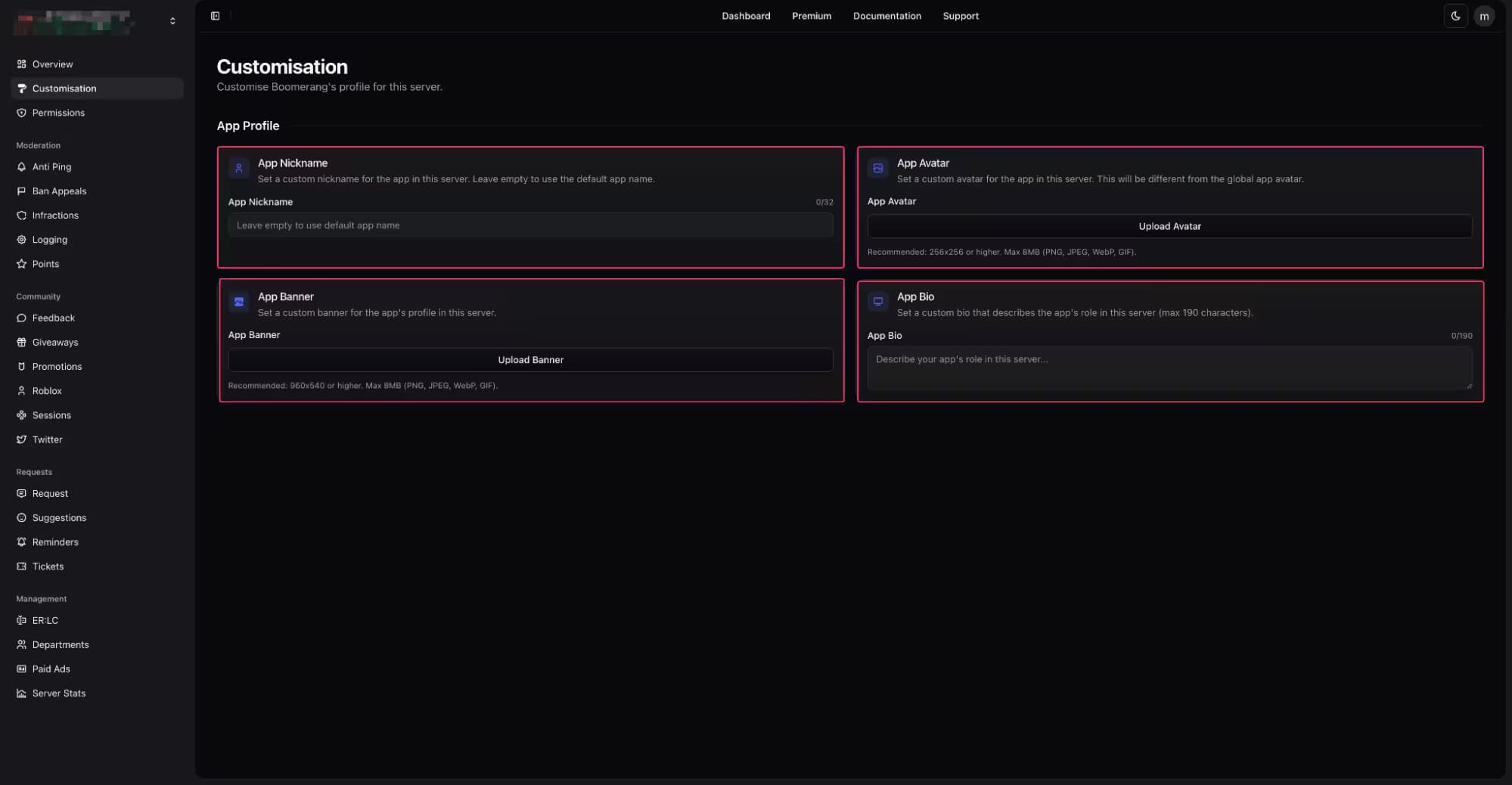 Preview of Boomerang's App Profiles Plugin