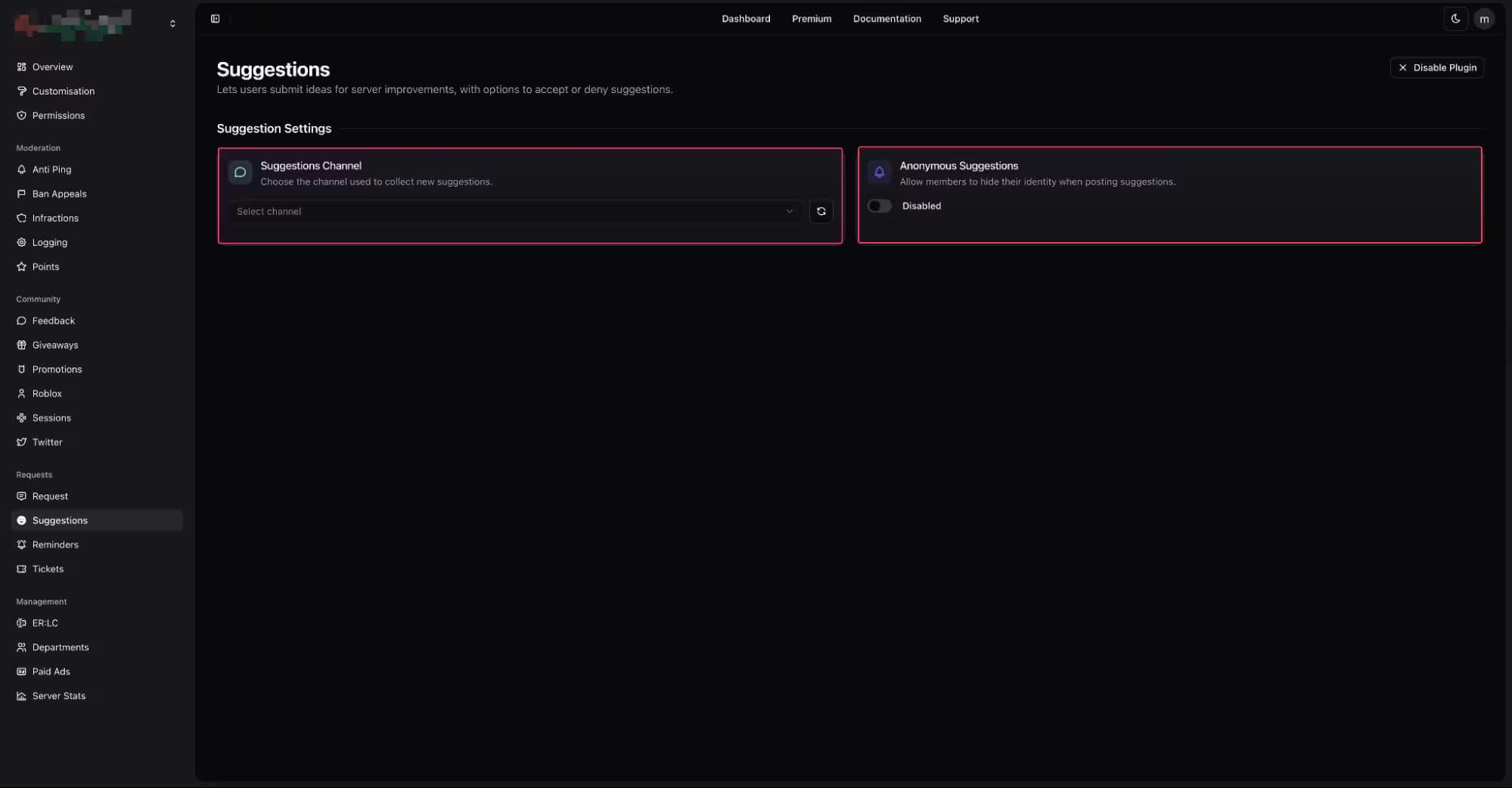 Preview of Boomerang's Suggestions Plugin